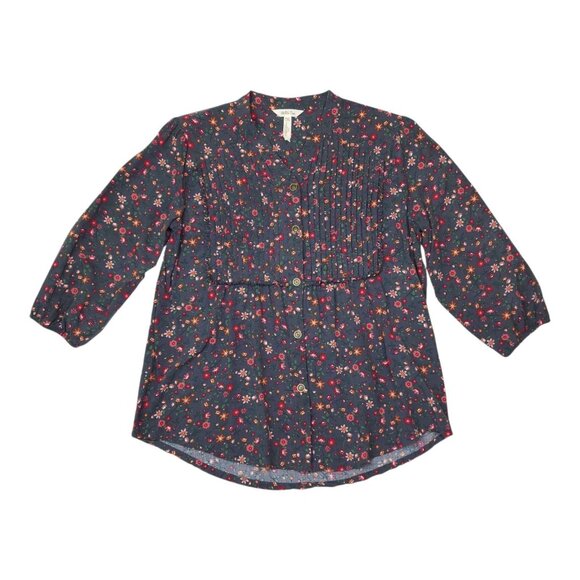 Matilda Jane Womens M Floral Button-Down Tunic Top 100% Rayon - Picture 1 of 13